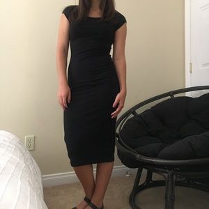 Black midi dress